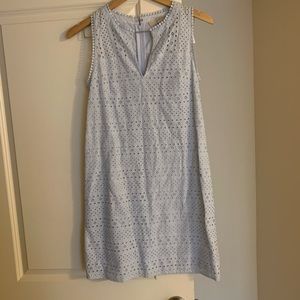 Loft light blue eyelet dress. NWT. Size zero.